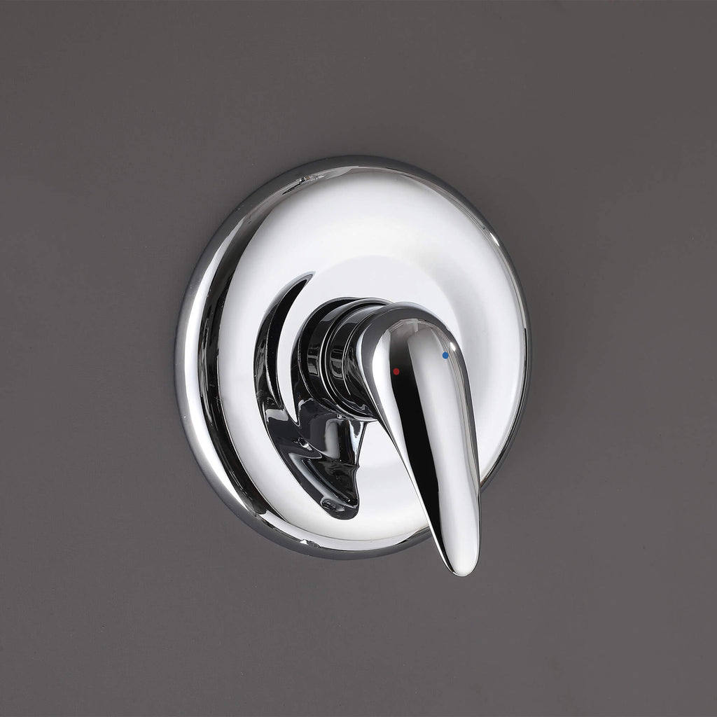 Modern Round Rain Shower System with 5-Function Spray and Integrated Tub Spout
