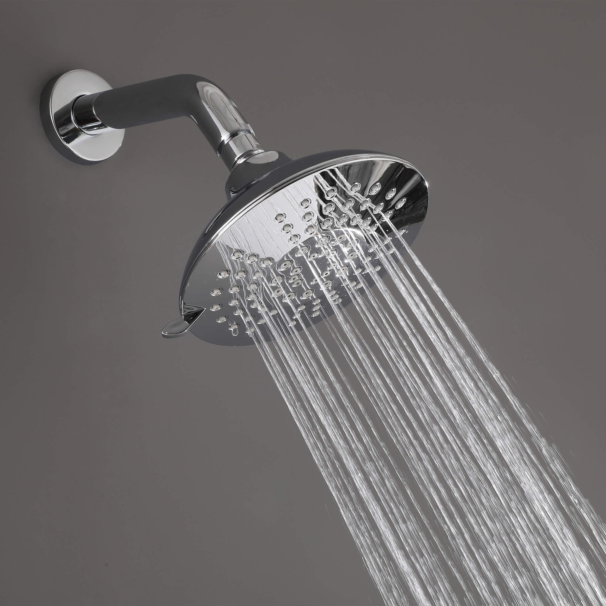 Modern Round Rain Shower System with 5-Function Spray and Integrated Tub Spout