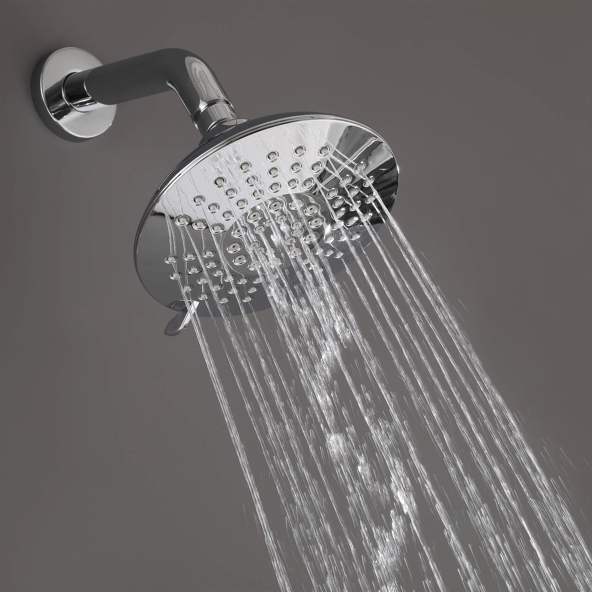 Modern Round Rain Shower System with 5-Function Spray and Integrated Tub Spout