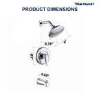 Modern Round Rain Shower System with 5-Function Spray and Integrated Tub Spout