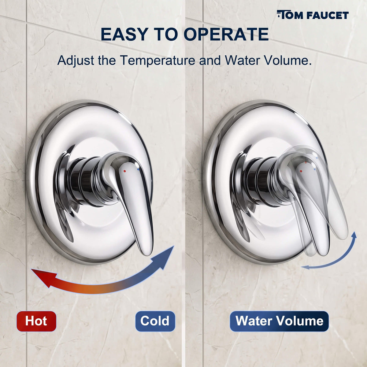 Modern Round Rain Shower System with 5-Function Spray and Integrated Tub Spout