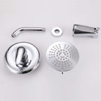 Modern Round Rain Shower System with 5-Function Spray and Integrated Tub Spout