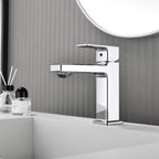 Modern Single Handle 1-Hole Sink Faucet with Graceful Forward Outpour