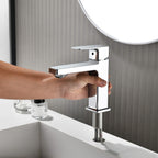 Modern Single Handle 1-Hole Sink Faucet with Graceful Forward Outpour