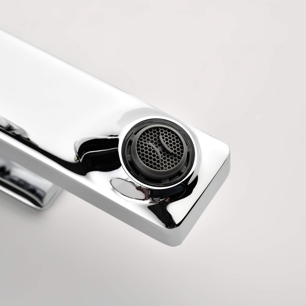 Modern Single Handle 1-Hole Sink Faucet with Graceful Forward Outpour