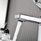 Modern Single Handle 1-Hole Sink Faucet with Graceful Forward Outpour