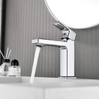 Modern Single Handle 1-Hole Sink Faucet with Graceful Forward Outpour