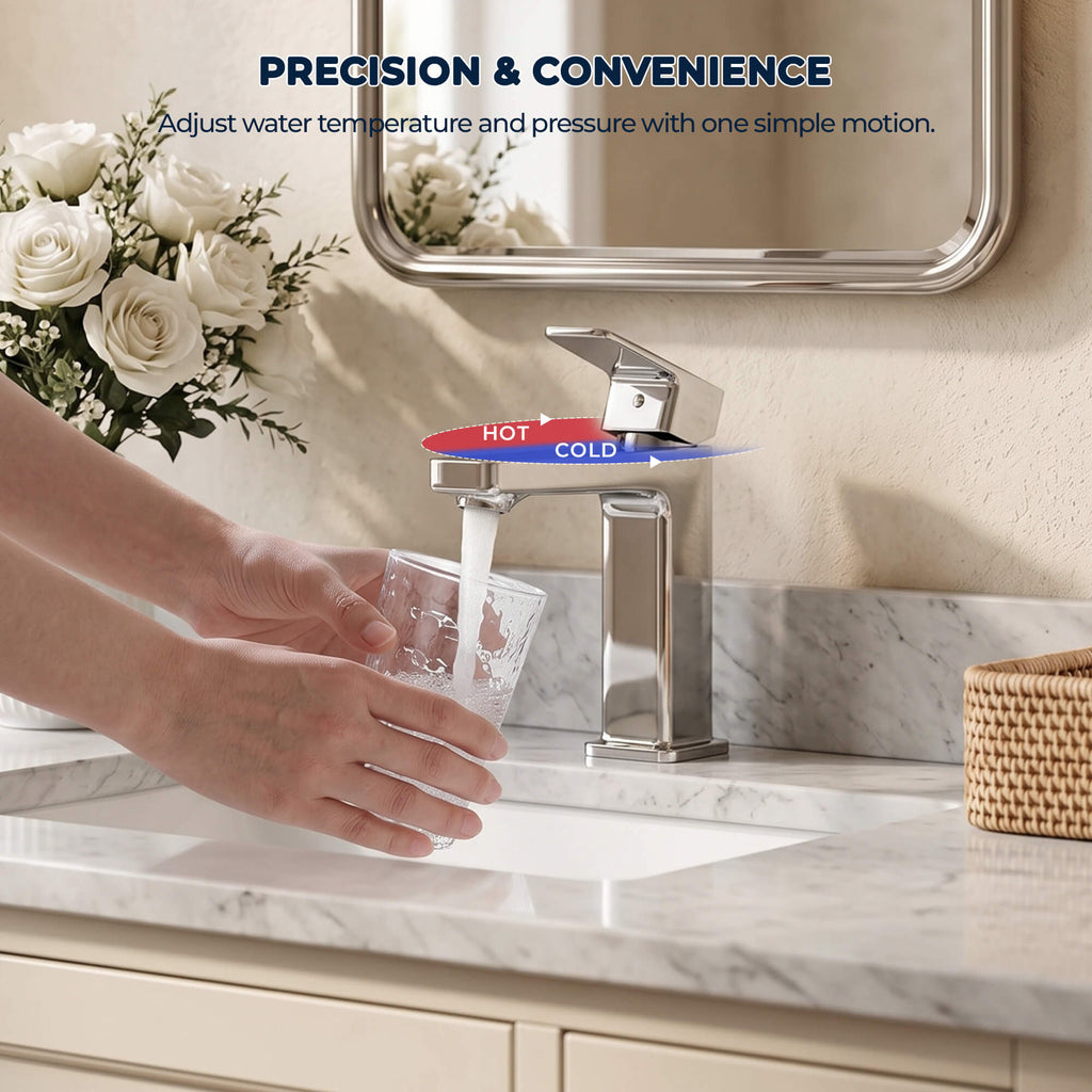 Modern Single-Hole Single-Handle Bathroom Sink Faucet
