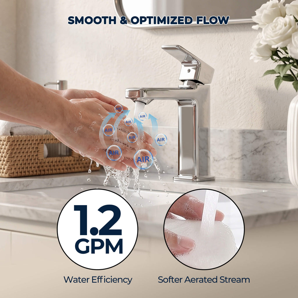 Modern Single-Hole Single-Handle Bathroom Sink Faucet