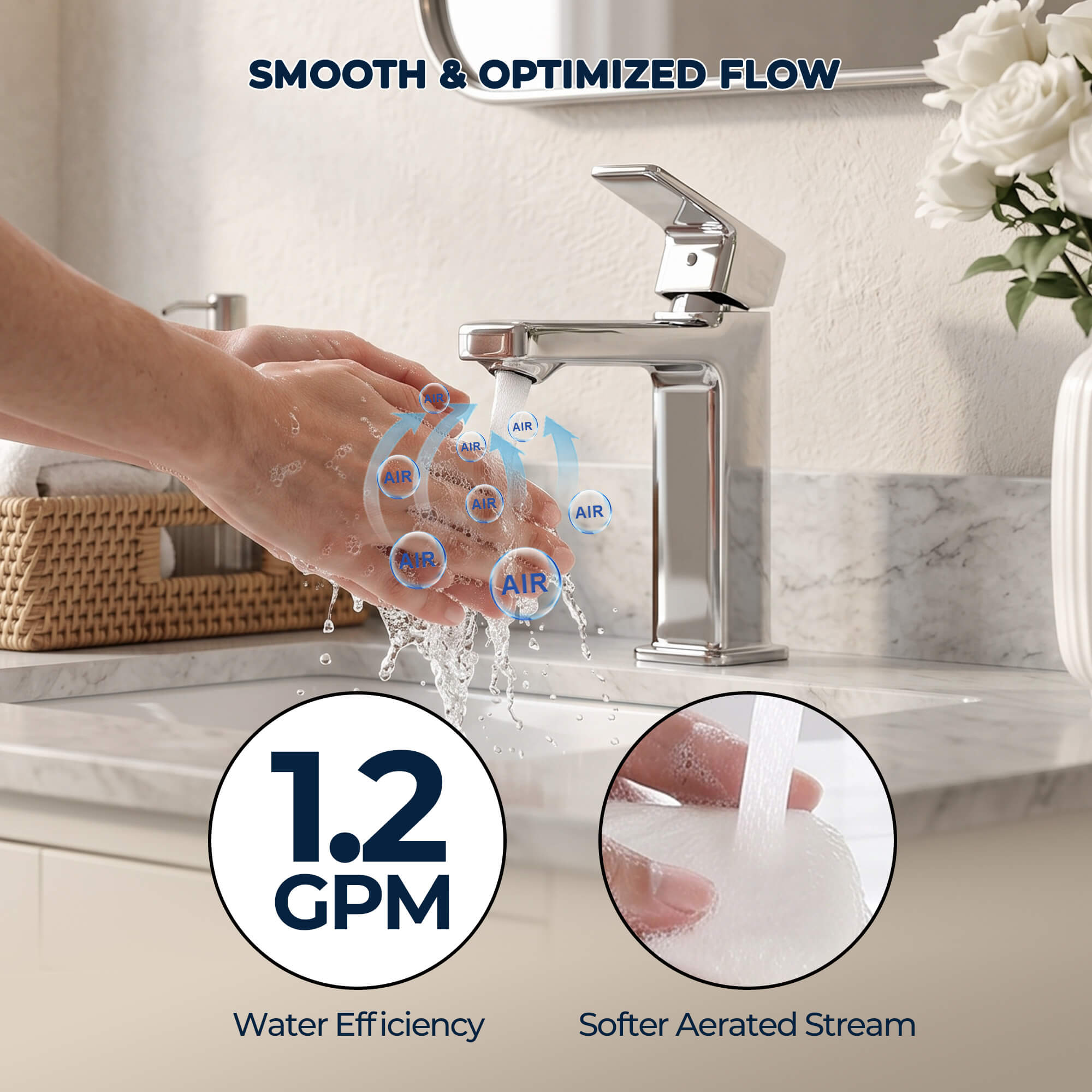 Modern Single-Hole Single-Handle Bathroom Sink Faucet