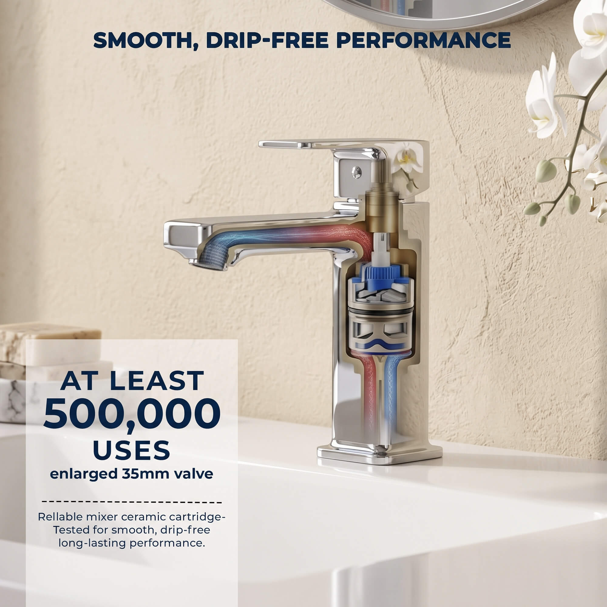 Modern Single-Hole Single-Handle Bathroom Sink Faucet