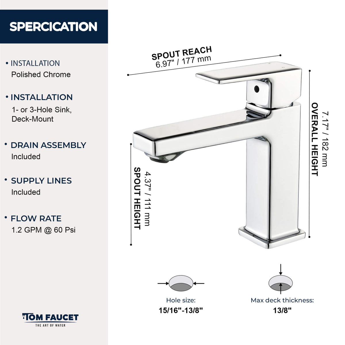 Modern Single-Hole Single-Handle Bathroom Sink Faucet