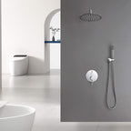 Minimalist  Pressure-Balanced Dual-Head Shower System with Swivel Rain Head