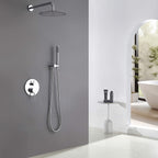 Minimalist  Pressure-Balanced Dual-Head Shower System with Swivel Rain Head