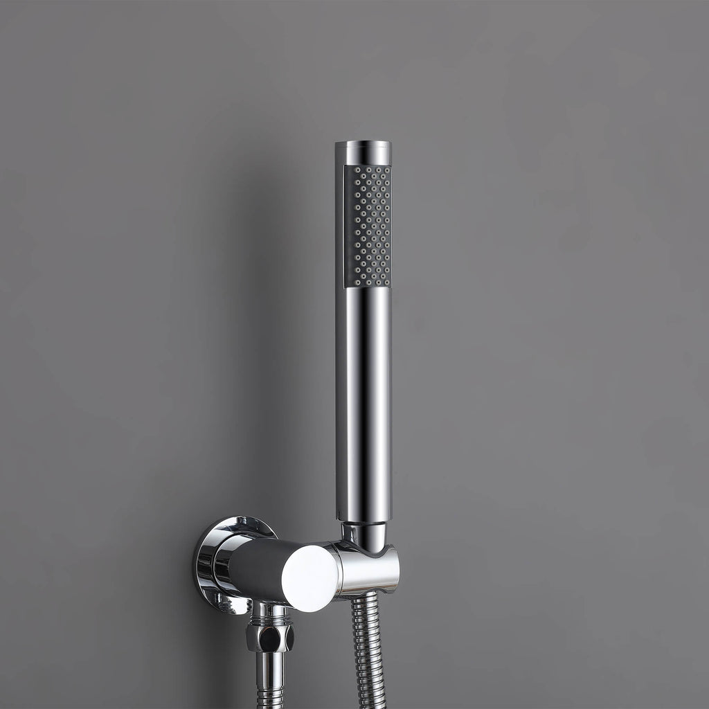Minimalist  Pressure-Balanced Dual-Head Shower System with Swivel Rain Head