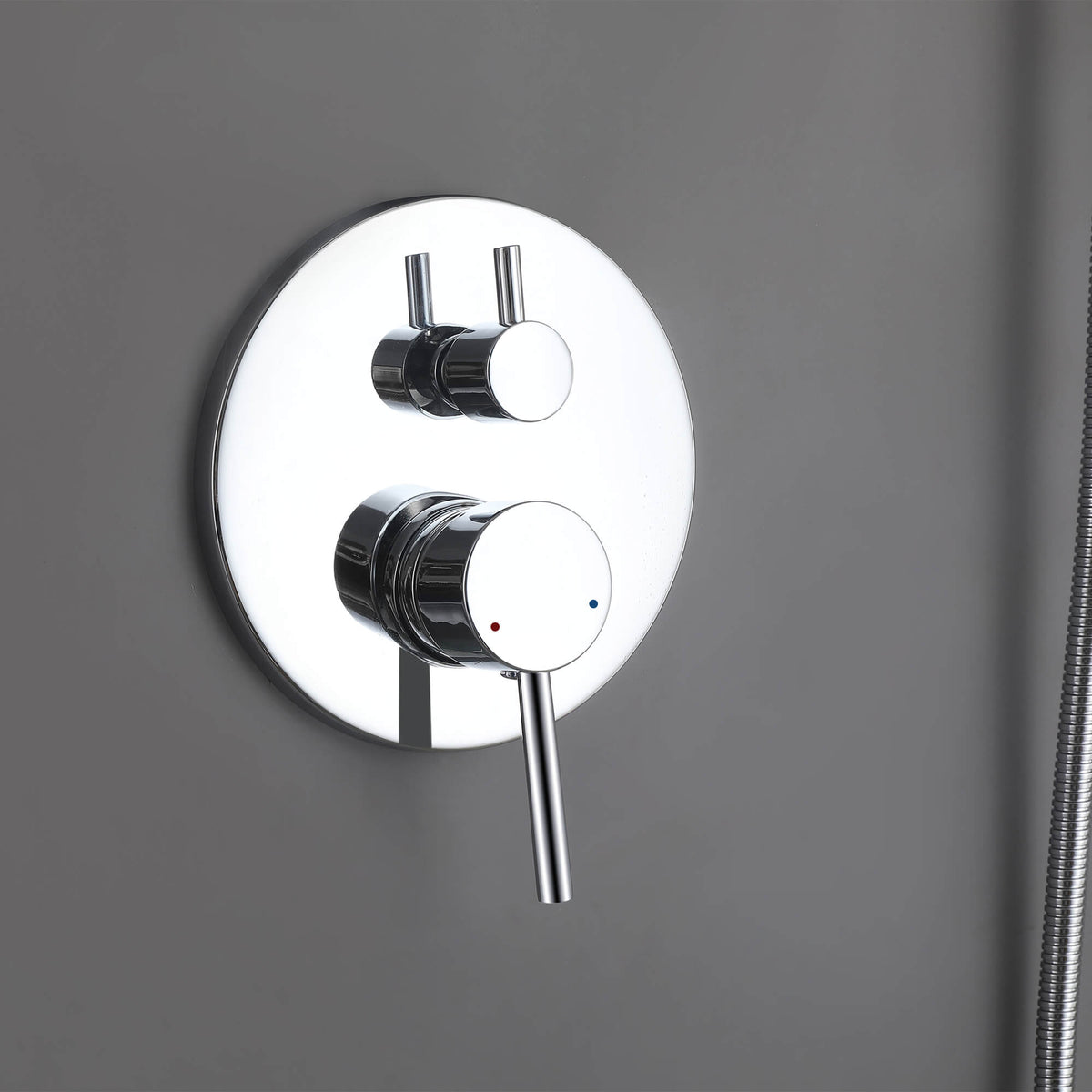 Minimalist  Pressure-Balanced Dual-Head Shower System with Swivel Rain Head