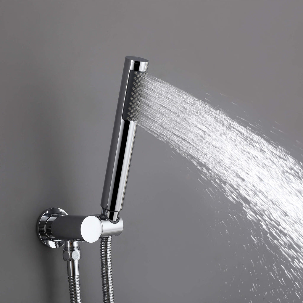 Minimalist  Pressure-Balanced Dual-Head Shower System with Swivel Rain Head