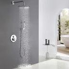 Minimalist  Pressure-Balanced Dual-Head Shower System with Swivel Rain Head