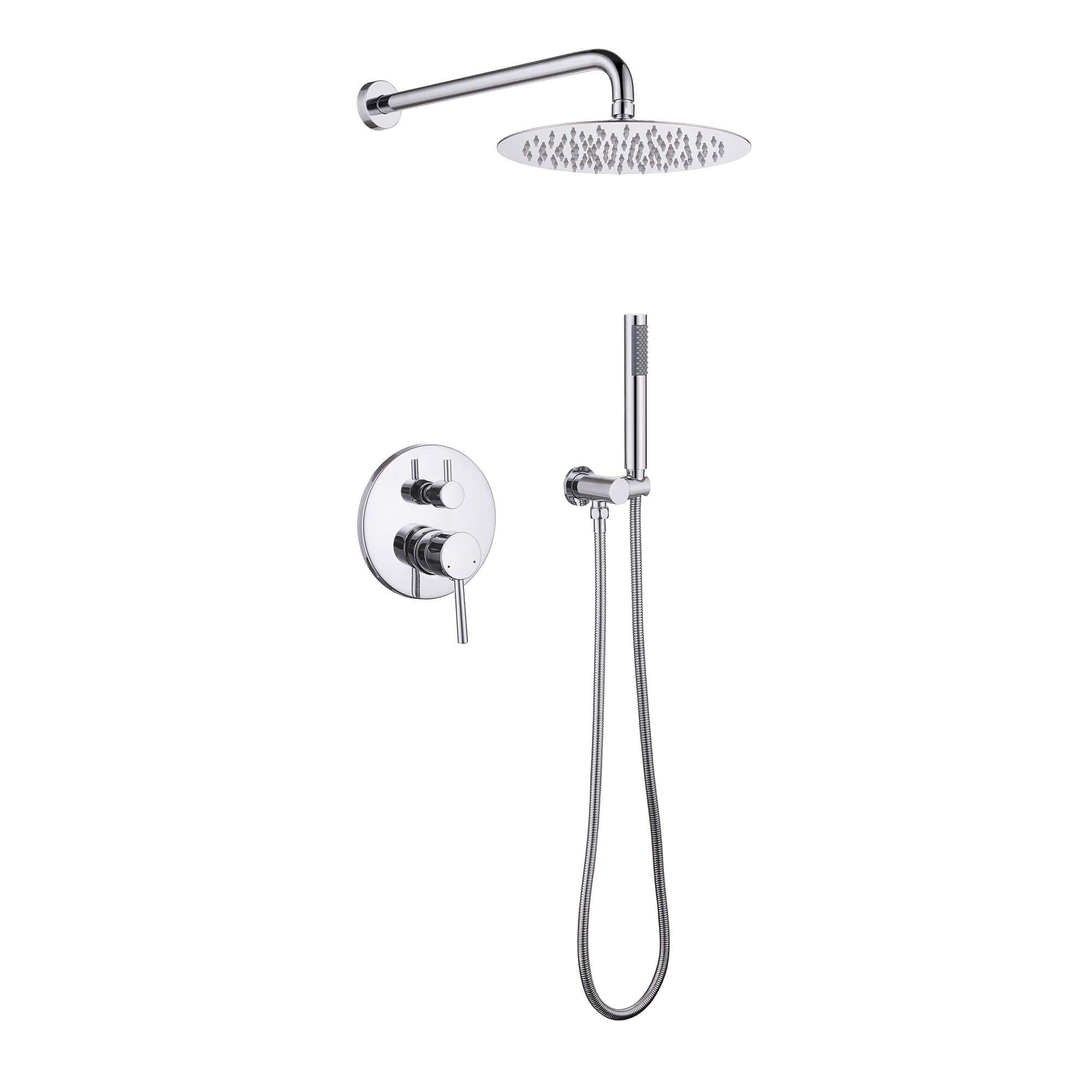 Minimalist  Pressure-Balanced Dual-Head Shower System with Swivel Rain Head