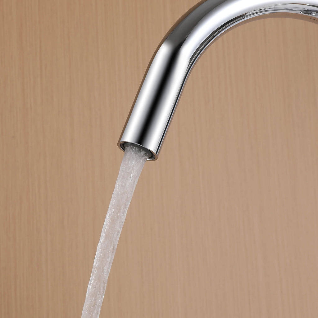 316 Stainless Steel Gooseneck Freestanding Tub Faucet with Thermostatic Control & High-Flow Spout