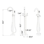 316 Stainless Steel Gooseneck Freestanding Tub Faucet with Thermostatic Control & High-Flow Spout
