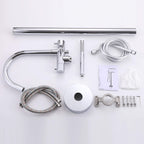 316 Stainless Steel Gooseneck Freestanding Tub Faucet with Thermostatic Control & High-Flow Spout