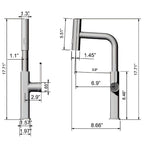 Smart Kitchen Faucet with Temperature Display & 3-Function Pull-Out Sprayer