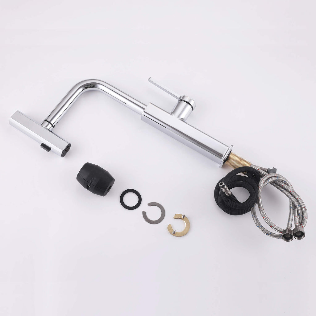 Smart Kitchen Faucet with Temperature Display & 3-Function Pull-Out Sprayer