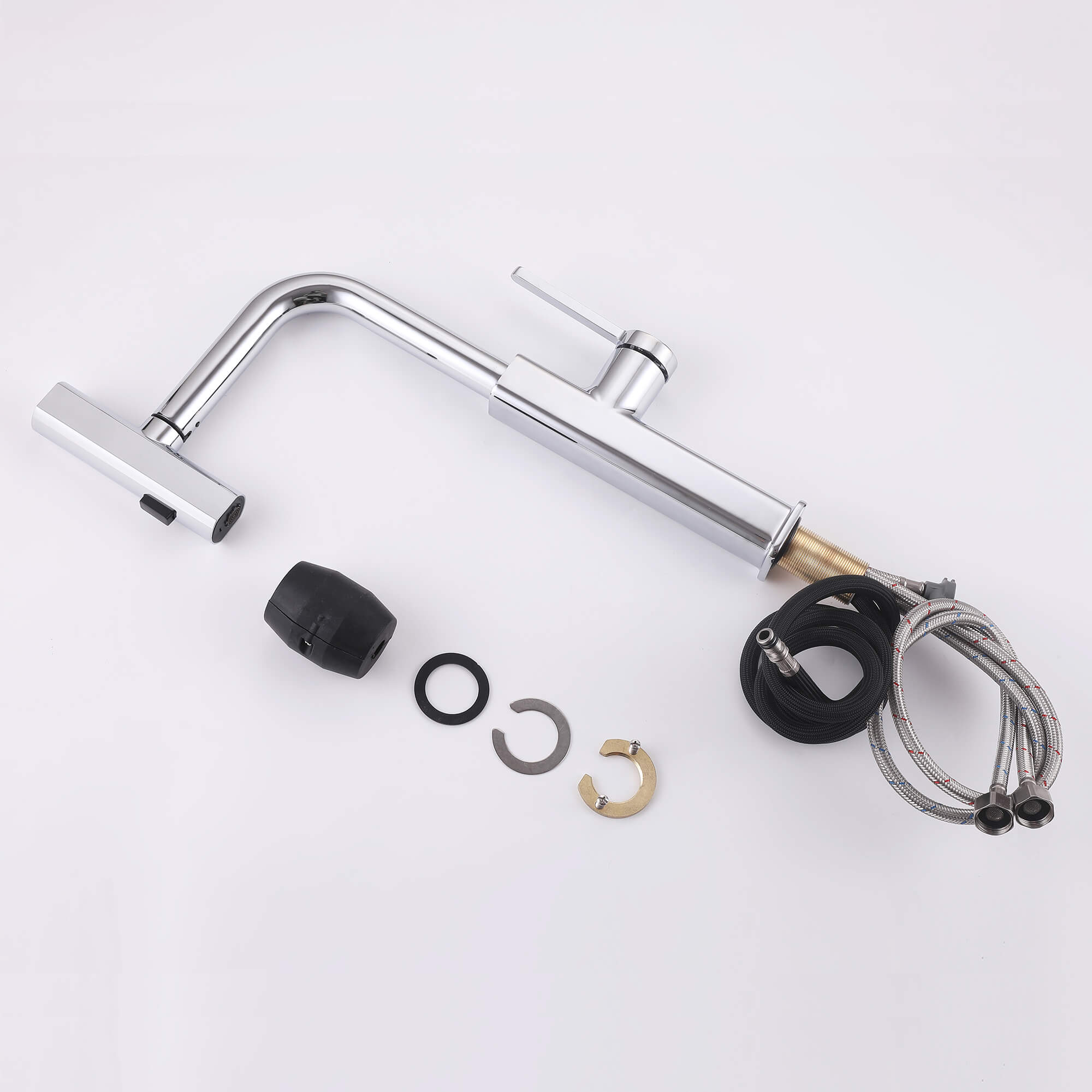 Smart Kitchen Faucet with Temperature Display & 3-Function Pull-Out Sprayer