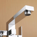 360° Swivel Cube Freestanding Tub Faucet with Hand Shower Single Handle