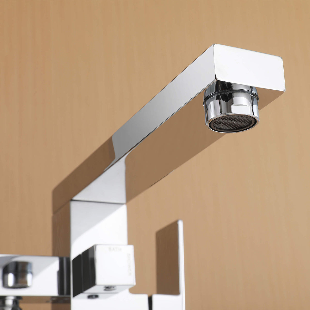 360° Swivel Cube Freestanding Tub Faucet with Hand Shower Single Handle