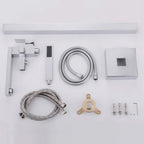 360° Swivel Cube Freestanding Tub Faucet with Hand Shower Single Handle