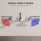 Wall-Mounted Bathroom Faucet with Drain Assembly Solid Brass 3-Piece Set