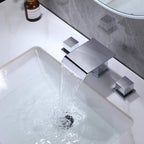 6-12'' Widespread Waterfall Bathroom Faucet with 304 Stainless Steel Storage Top