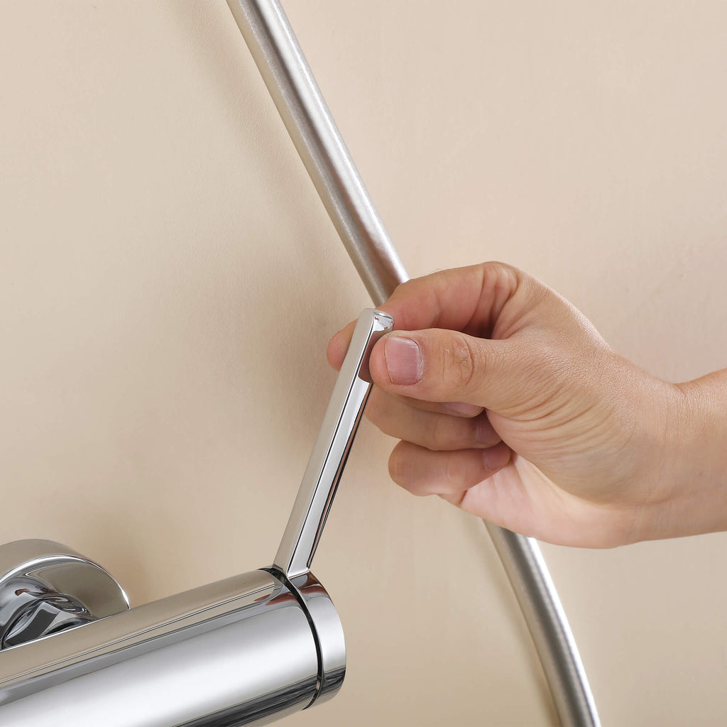Wall Mounted Rain Shower Head With Adjustable Handheld Slide Bar Shower System