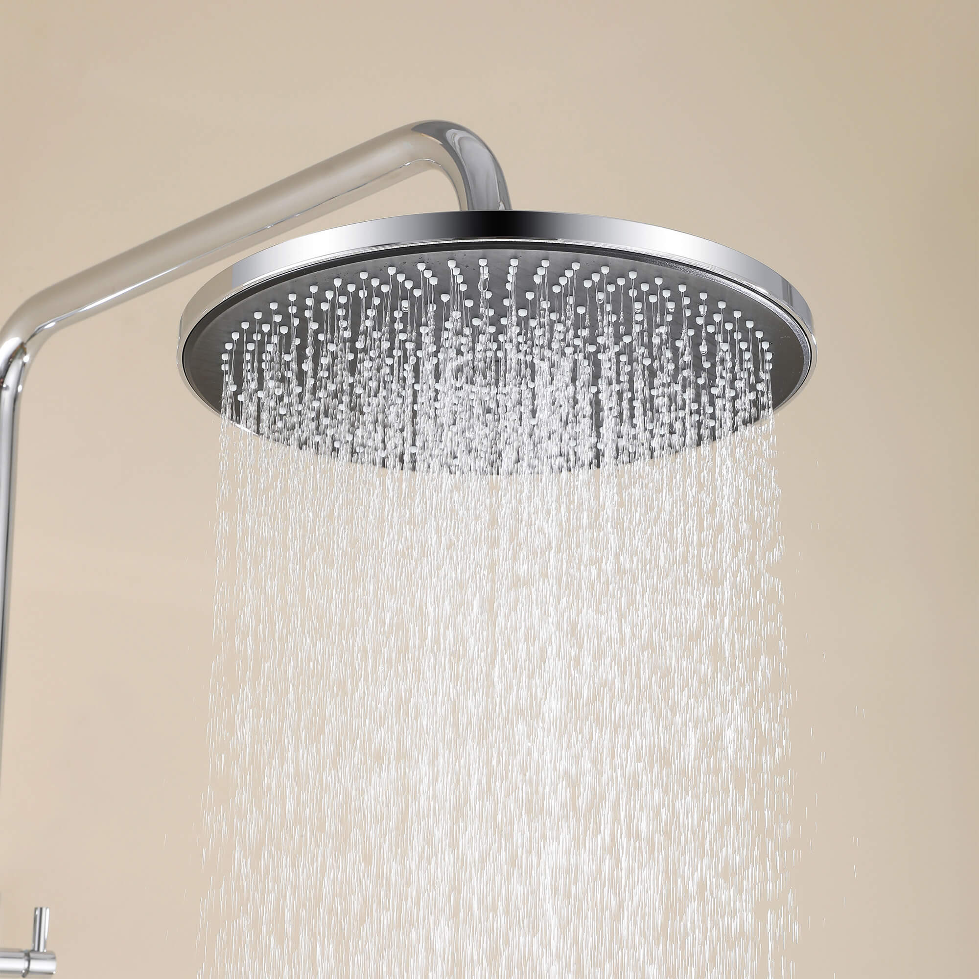 Wall Mounted Rain Shower Head With Adjustable Handheld Slide Bar Shower System