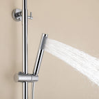 Wall Mounted Rain Shower Head With Adjustable Handheld Slide Bar Shower System