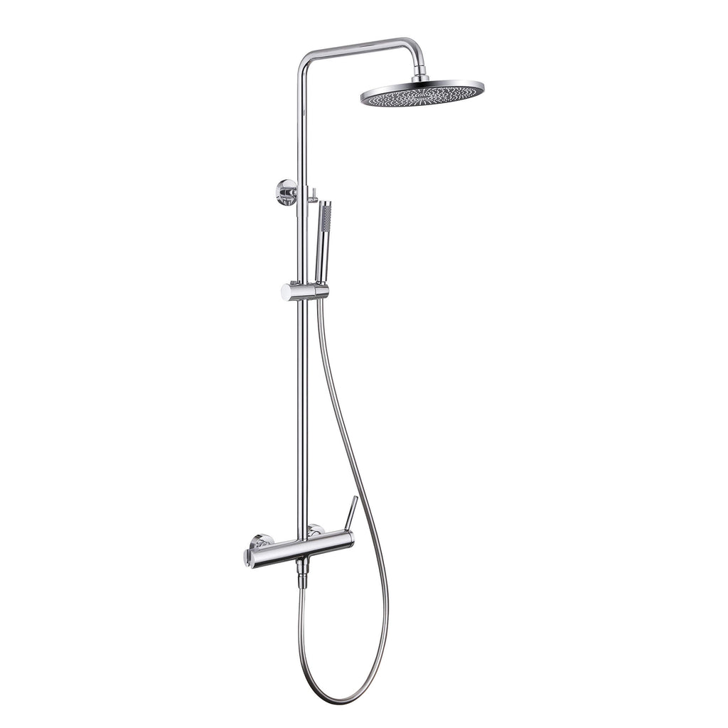 Wall Mounted Rain Shower Head With Adjustable Handheld Slide Bar Shower System