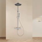 Wall Mounted Rain Shower Head With Adjustable Handheld Slide Bar Shower System