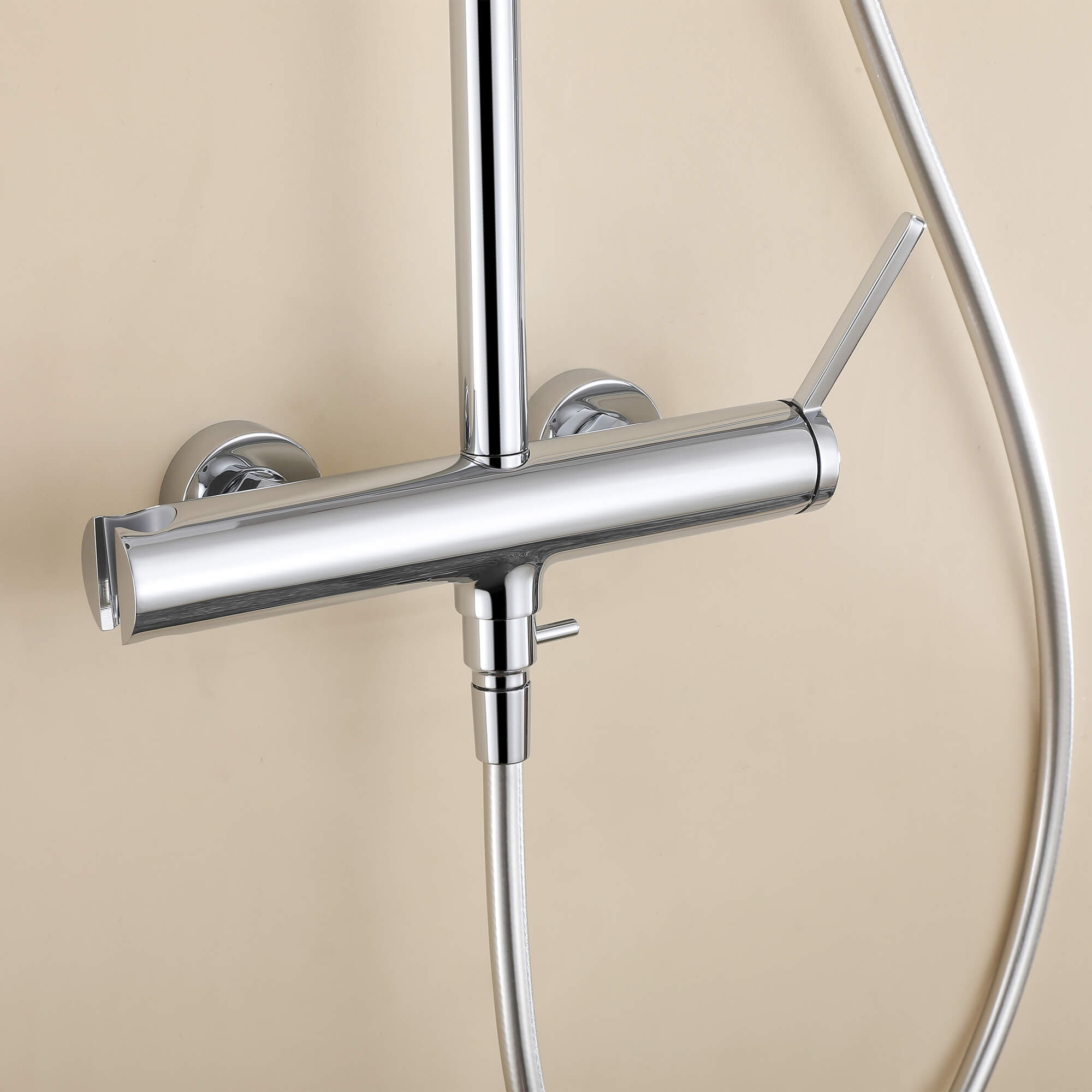 Wall Mounted Rain Shower Head With Adjustable Handheld Slide Bar Shower System