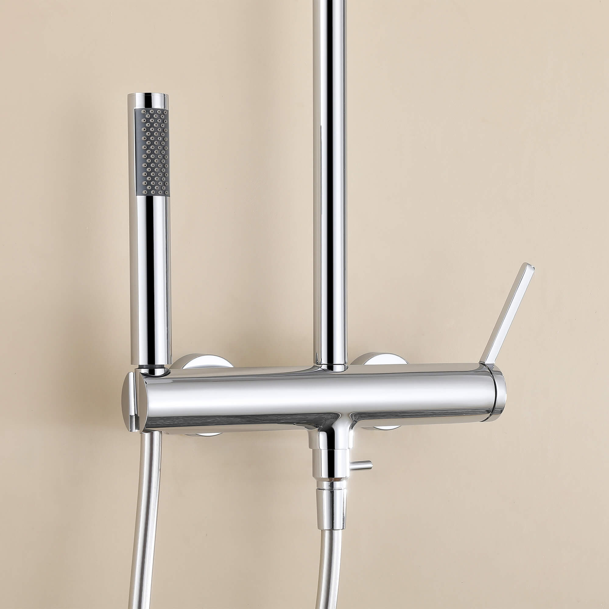 Wall Mounted Rain Shower Head With Adjustable Handheld Slide Bar Shower System