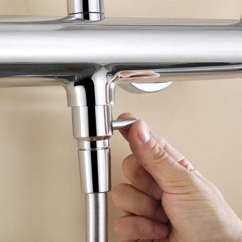 Wall Mounted Rain Shower Head With Adjustable Handheld Slide Bar Shower System