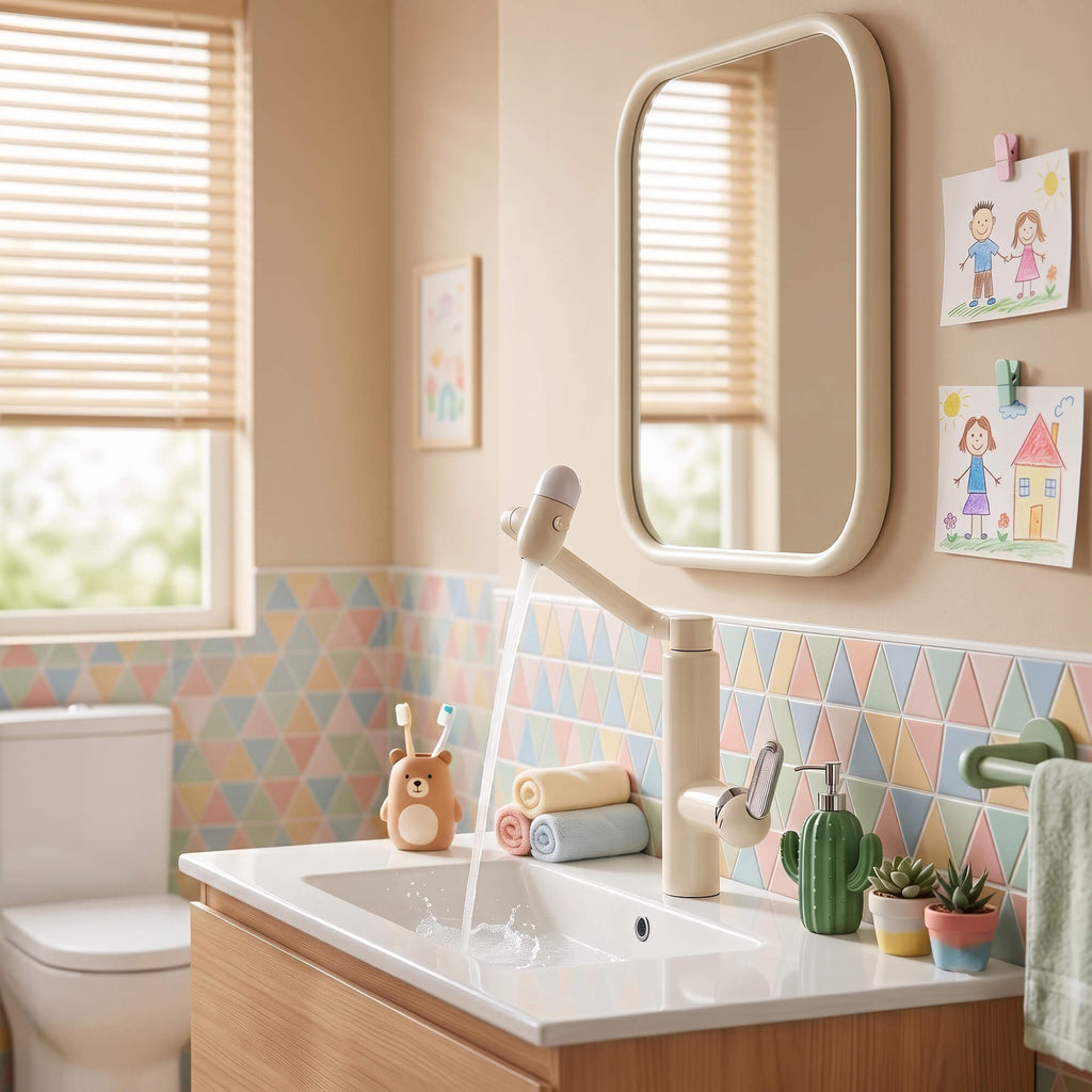 Single-Hole Pull-Out Bathroom Faucet with 360° Bionic Arm and 4 Spray Modes
