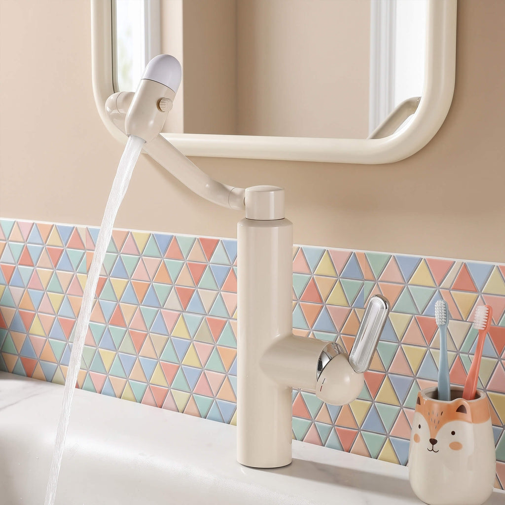 Single-Hole Pull-Out Bathroom Faucet with 360° Bionic Arm and 4 Spray Modes