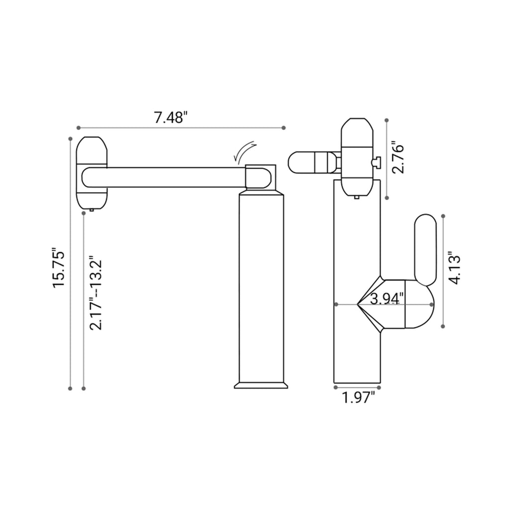 Single-Hole Pull-Out Bathroom Faucet with 360° Bionic Arm and 4 Spray Modes