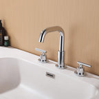 Brass 180° Swivel Gooseneck Spout Widespread Bathroom Faucet with Dual Handles