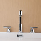 Brass 180° Swivel Gooseneck Spout Widespread Bathroom Faucet with Dual Handles