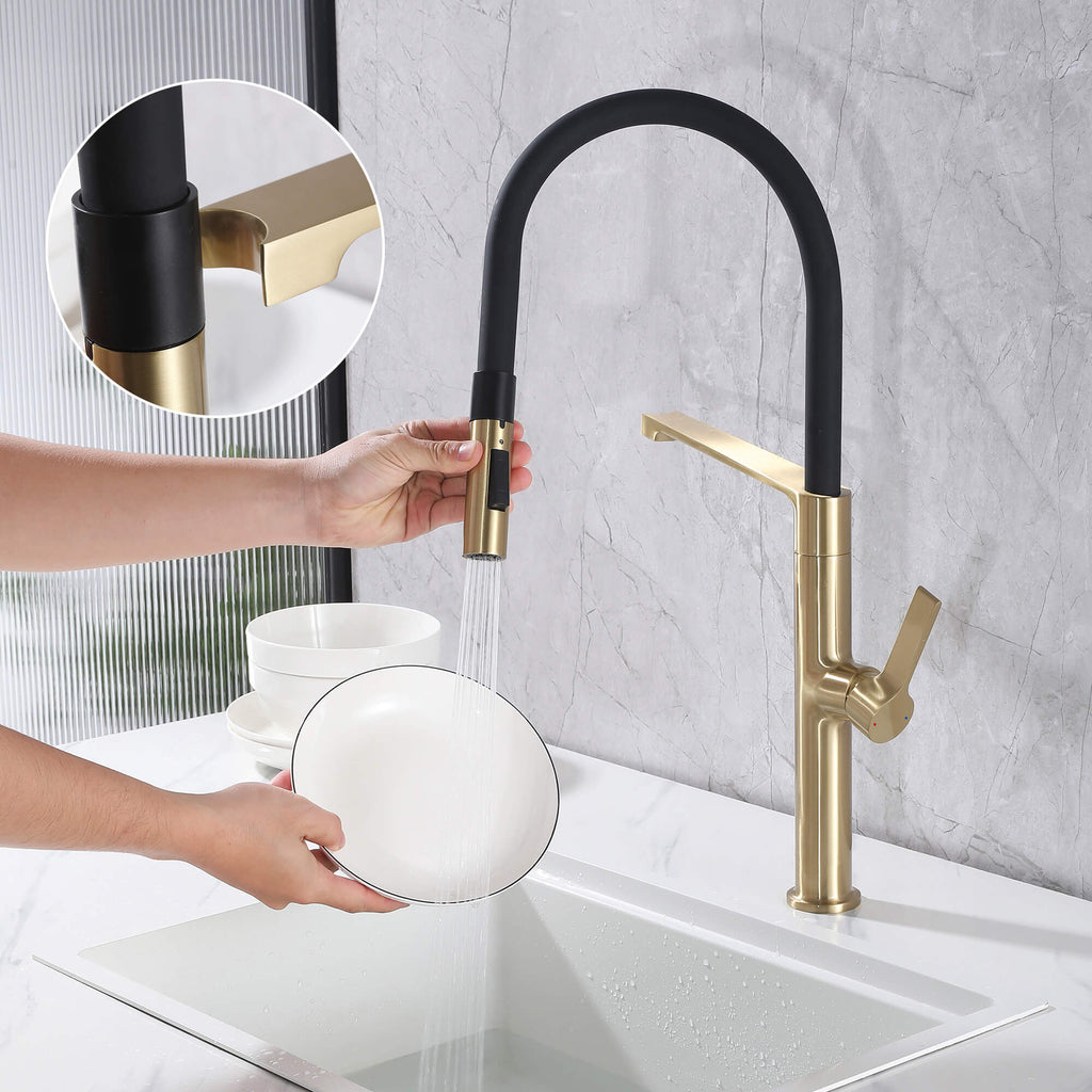 Dual-Mode Pull-Down Kitchen Faucet with Magnetic Spray Head