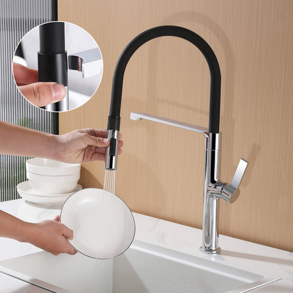 Dual-Mode Pull-Down Kitchen Faucet with Magnetic Spray Head