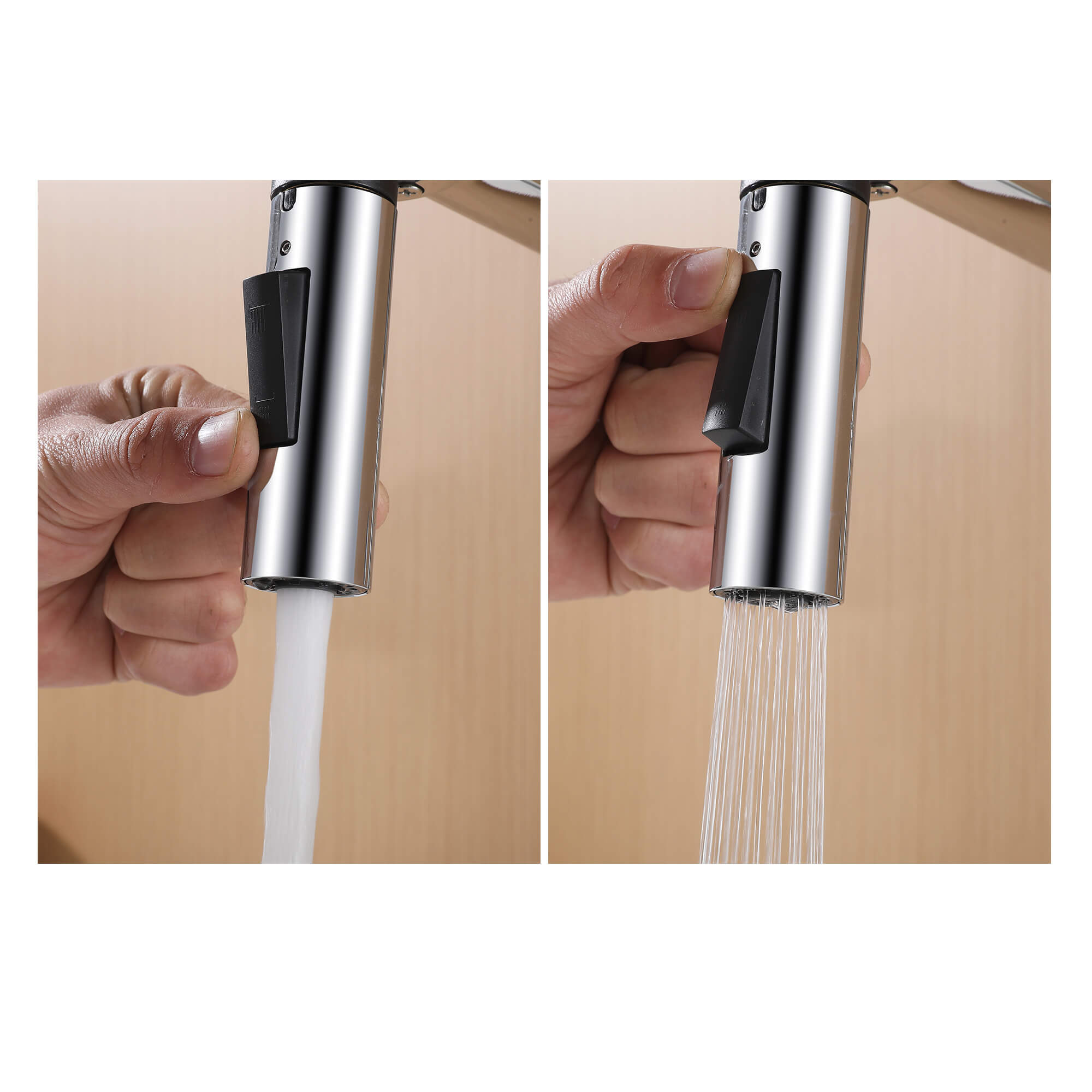 Dual-Mode Pull-Down Kitchen Faucet with Magnetic Spray Head